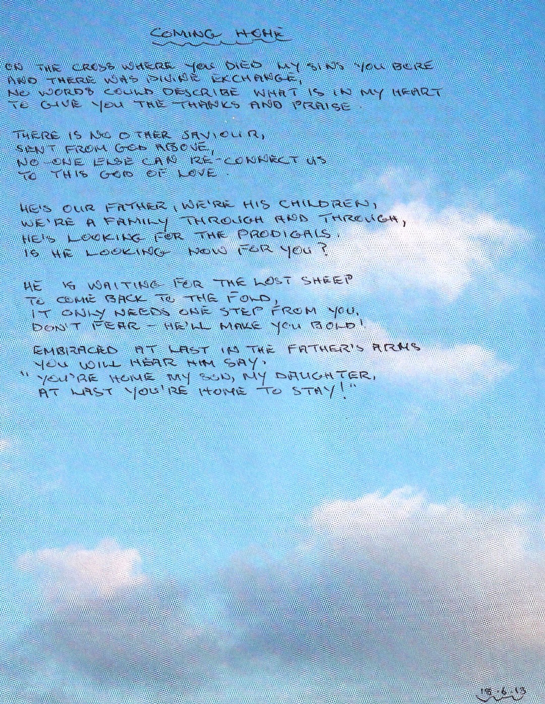 poem, spiritual, religious, christian, coming home